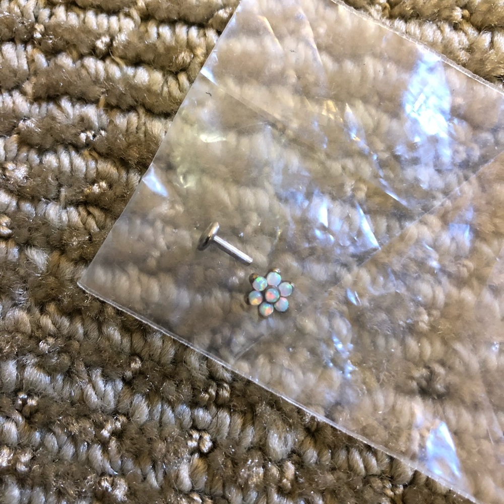 Opal cartilage earring 